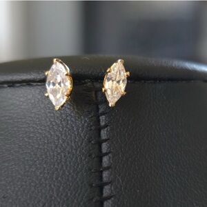 Gold Overlay Swarovski Crystal Earrings New